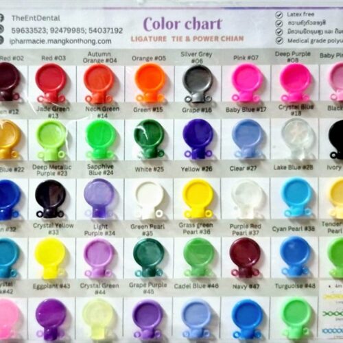 Elastomeric Color Chart for Ligature Ties & Chains